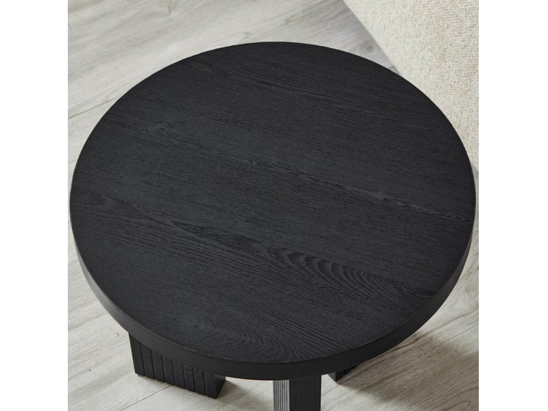  Table d'appoint ronde 44,5 x 44,5 x 45 cm en mdf noire chicfurn  - Conforama E