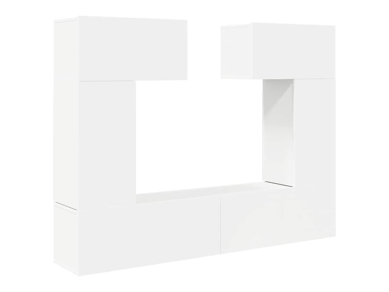  Ensemble de meubles tv - banc tv - meuble de rangement 6 pcs blanc bois d'ingénierie  - Conforama A