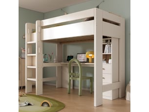 Lit mezzanine 90x200 cm <strong></strong>  <strong></strong> coloris blanc