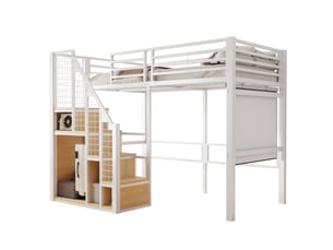 Lit mezzanine 90x200 cm <strong>STILVORA</strong>  <strong></strong> coloris blanc