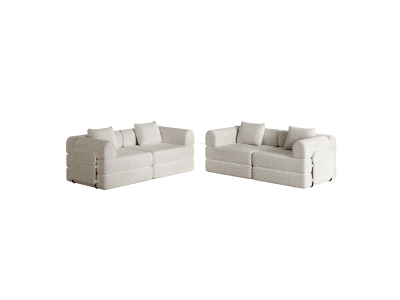  Canapé convertible en chenille avec coffre d'accoudoir, structure en acier et configuration modulable kaki  - Conforama A