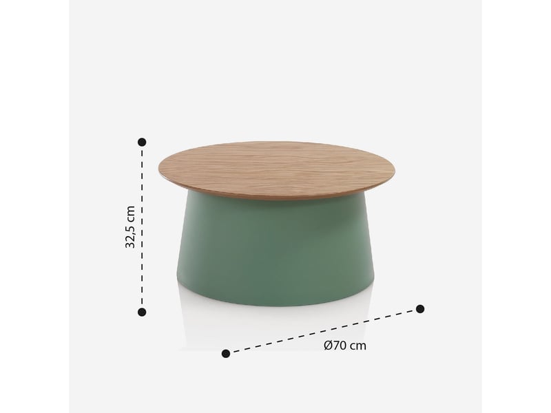  Table de salon ronde avec plateau en mdf marus b - vert foncé  - Conforama E
