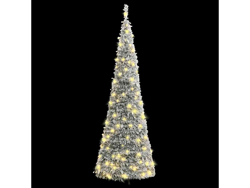  Sapin de noël - arbre de noël artificiel escamotable avec neige floquée 200 led  - Conforama A