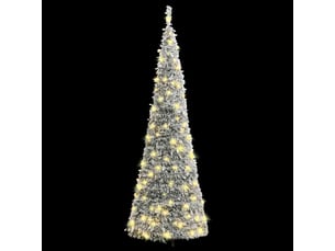 Sapin de noël - arbre de noël artificiel escamotable avec neige floquée 200 led