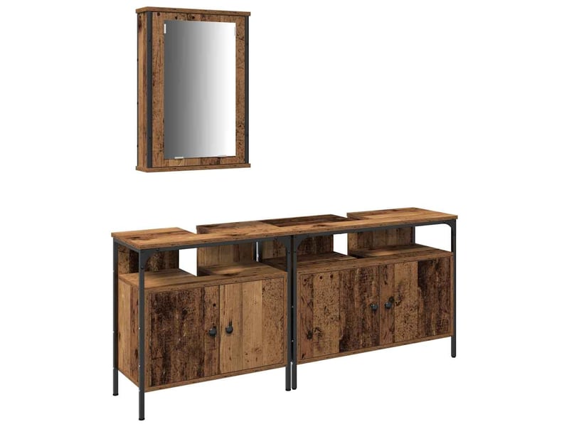 Ensembles de salle de bain, meubles de salle de bain 3 pièces marron 80 x 30 x 60 cm cf64780 - Conforama A