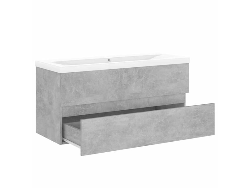 Armoire d'évier avec lavabo intégré gris béton aggloméré - Conforama C