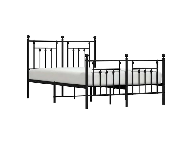  Lit double- lit adulte -  cadre de lit métal sans matelas avec pied de lit noir 120x200cm  - Conforama D
