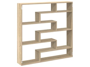 Étagère de rangement, étagère cube murale 7 compartiments chêne sonoma