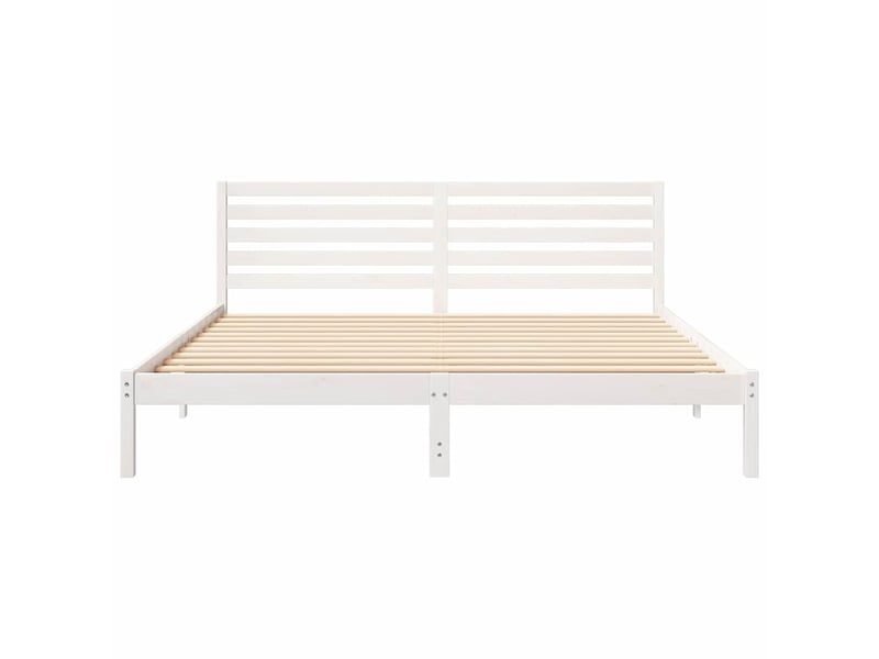  Lit double- lit adulte -  cadre de lit avec tête de lit blanc 180 x 200 cm pin massif  - Conforama D