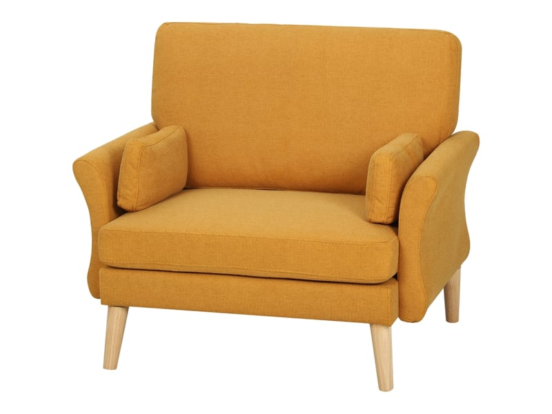  Fauteuil lounge jaune, revêtement polyester, confort luxueux, largeur de siège généreuse  - Conforama A