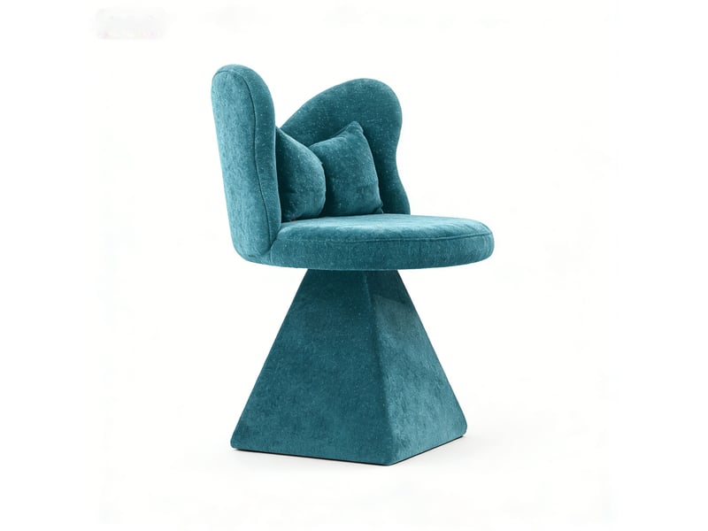  Chaise d'appoint avec dossier papillon, fauteuil pivotant, pour salon, chambre et chambre d'accueil, couleur bleu  - Conforama D