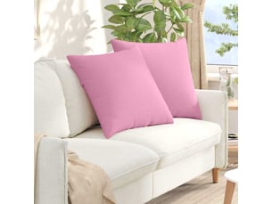 Lot de 2 coussins de canapé, coussins décoratifs tissu rose 60 x 60 cm cf58935