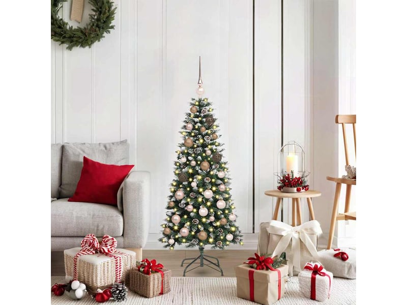  Sapin de noël artificiel, arbre de noël vert 120 cm pvc, plastique et acier shl1452  - Conforama B