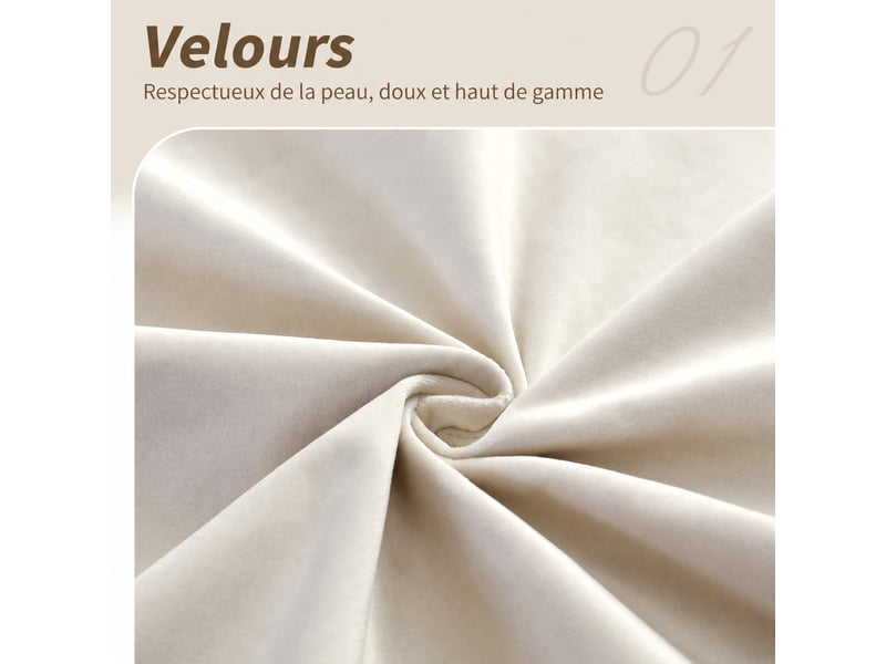  Lit coffre 180 x 200 cm, lit double avec rangement hydraulique, sommier à lattes, tête de lit rembourrée, velours beige  - Conforama E