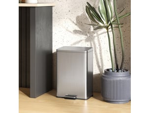 Poubelle à pédale 20 l 34,2 x 30,6 x 44,2 cm inox argent