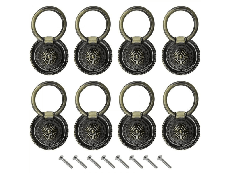  8 pièces de poignées de meubles rétro avec boutons pour portes et tiroirs vintage avec vis en bronze  - Conforama A