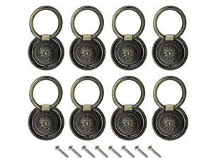 8 pièces de poignées de meubles rétro avec boutons pour portes et tiroirs vintage avec vis en bronze