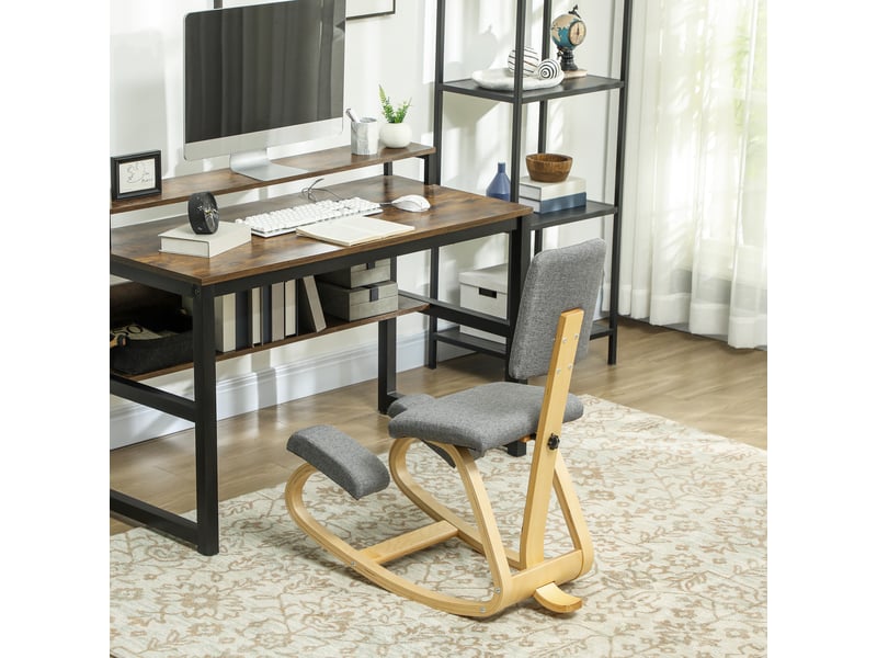  Chaise ergonomique à genoux, tabouret à genoux, chaise de santé pour la maison, le bureau et la méditation, grise  - Conforama D