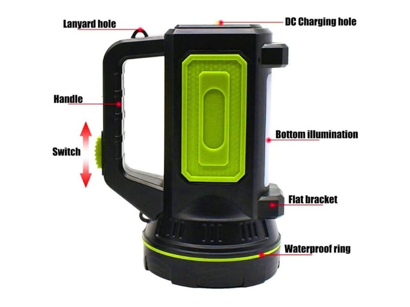  Lampe torche led ultra puissante usb 135000 lumens 6000 mah avec lumière latérale lampe de poche etanche haute puissance et réflecteur portable ip65 s  - Conforama D