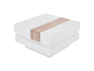 Table basse carrée avec 2 compartiments et plateau coulissant, rangement discret, salon, 70 × 70 × 39 cm - uvrion