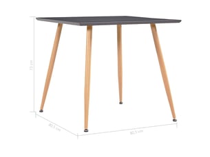 Vidaxl table de salle à manger gris et chêne 80,5x80,5x73 cm mdf