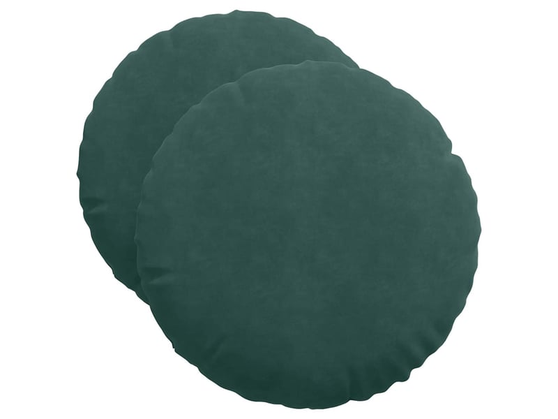  Lot de 2 coussins de siège, coussins décoratifs velours vert foncé ø50 x 19 cm cf59920  - Conforama A