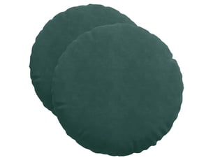 Lot de 2 coussins de siège, coussins décoratifs velours vert foncé ø50 x 19 cm cf59920
