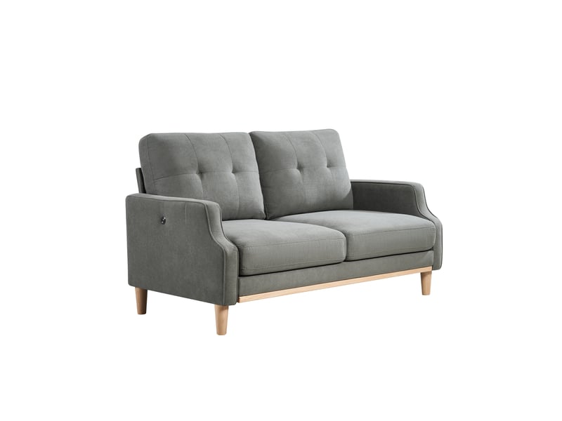  Canapé 2 places, canapé de salon, en tissu, pieds en bois, usb, mobilier pour espace de vie, pour salon et séjour  - Conforama W