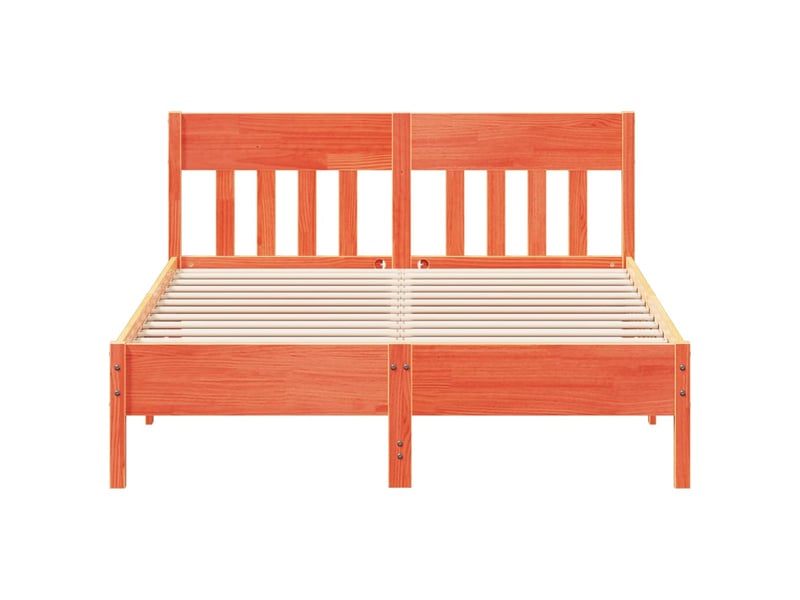  Lit double- lit adulte -  cadre de lit sans matelas  marron 120x190cm bois pin massif  - Conforama C