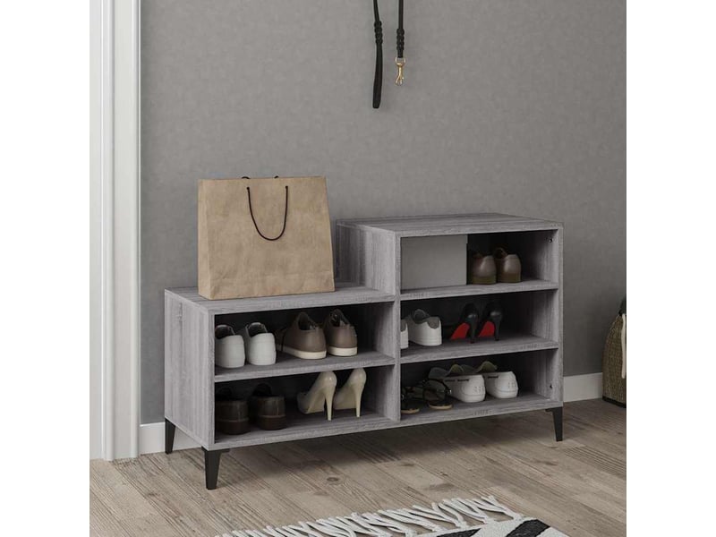  Armoire à chaussures sonoma gris 102x36x60 cm bois d'ingénierie shl3328  - Conforama C