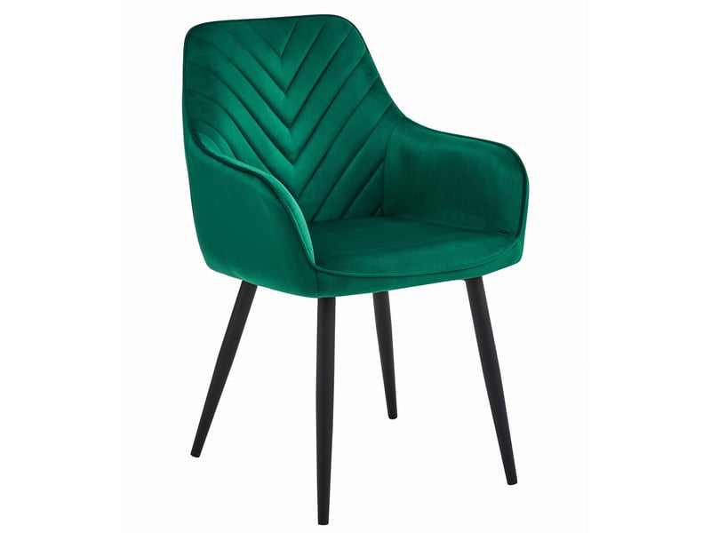 Family chaise nana - velours vert foncé pieds noirs x 2  - Conforama B