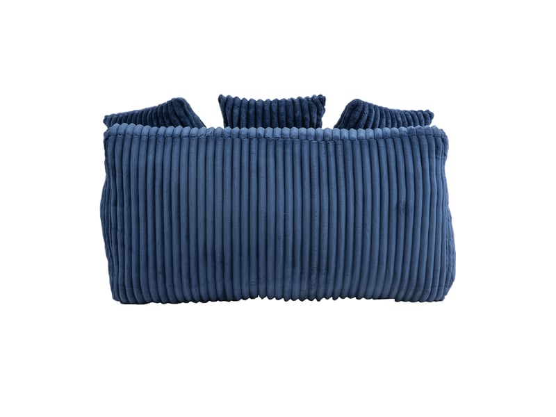  Canapé convertible, canapé-lit – en velours tricoté, coussins inclus, 1 place, bleu, style cloud  - Conforama B
