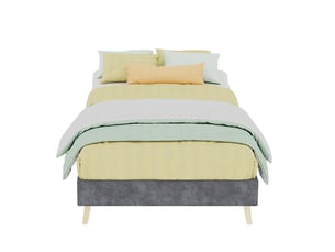 Lit simple 90x200 cm <strong>KORFEE</strong>  <strong></strong> coloris gris