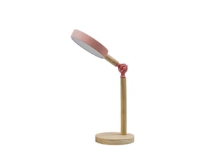 Fabrilamp pontica lampe de bureau led rose et bois 15 w 1125 lm, articulée, 3 températures