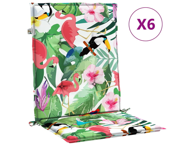  Lot de 6 coussins de dossier,  coussins de dos, tissu oxford vert et rose cf59467  - Conforama A