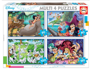 Puzzle multi 4 en 1 - classiques disney - educa borras