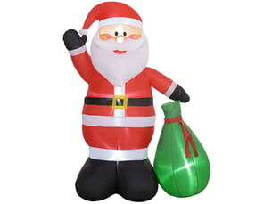 Père de noël gonflable de 180 cm avec lumières led, intérieur et extérieur, matériel fixation et souffleur