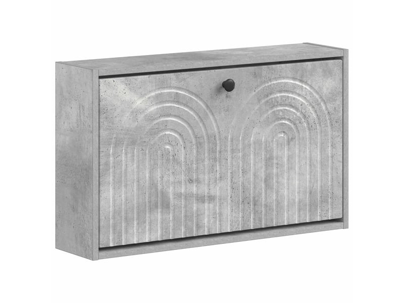  Meuble à chaussures mural, armoire à chaussures alkmaar 71x17x43 cm gris béton  - Conforama A