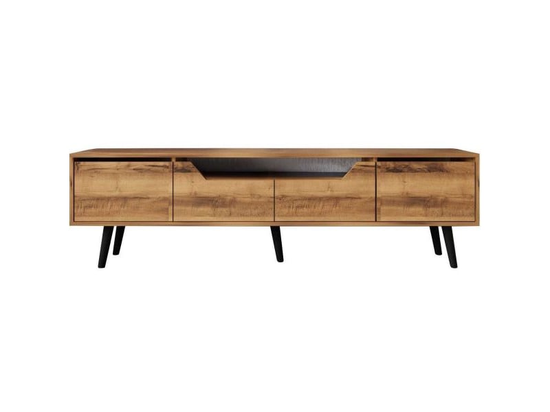  Meuble tv en aggloméré 180 x 29.8 x 48 cm roma noyer  - Conforama B