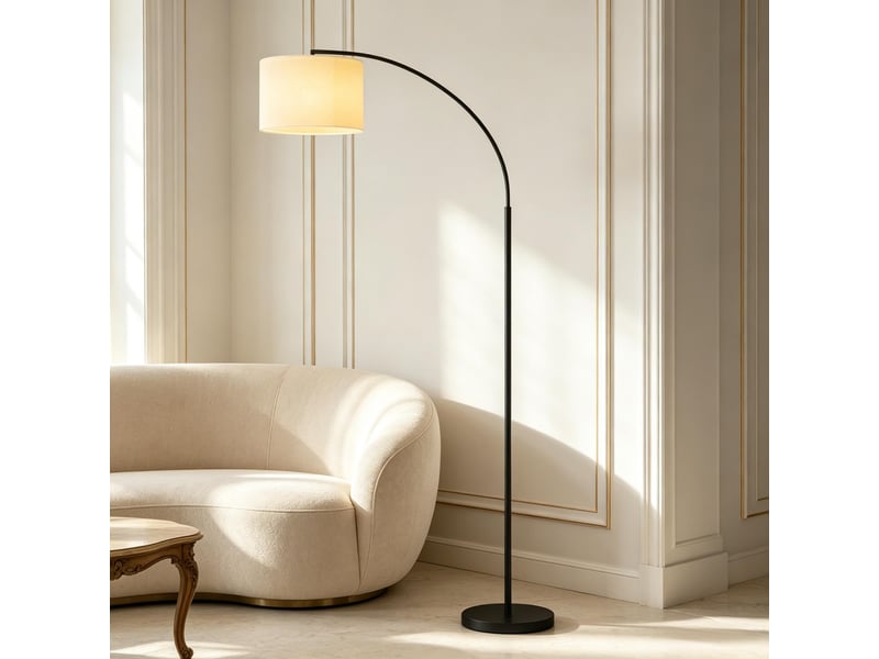  Lampadaire arc moderne dimmable avec télécommande cct 2700-6500k abat-jour orientable noir 180 cm  - Conforama B