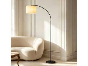 Lampadaire arc moderne dimmable avec télécommande cct 2700-6500k abat-jour orientable noir 180 cm