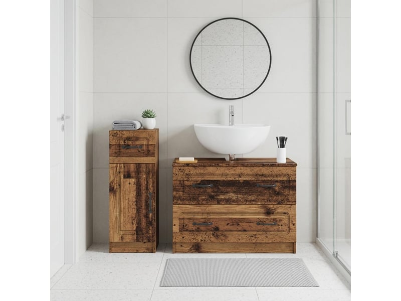  Ensemble de 2 meubles de salle de bain utrecht bois ancien cf63203  - Conforama B