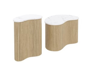 Table basse forme atypique coloris beige ROLIPO  - 37 cmx60 cm