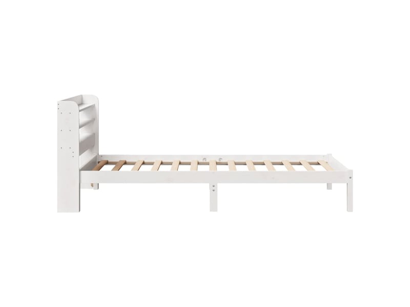  Lit simple- lit adulte -  cadre de lit sans matelas blanc 90x200 cm bois de pin massif  - Conforama D