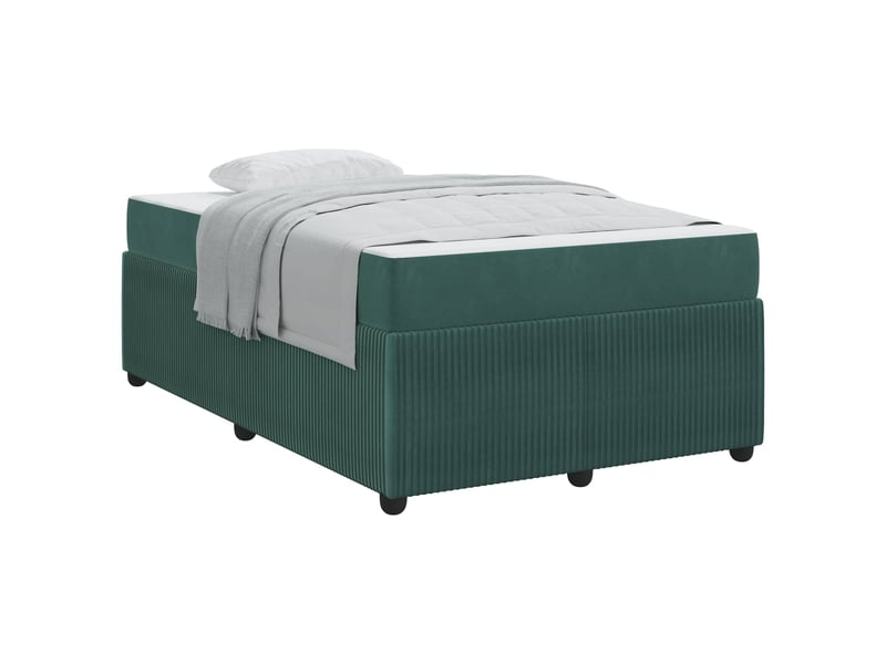  Lit double- lit adulte -  cadre de lit vert foncé 120 x 190 cm tissu  - Conforama A