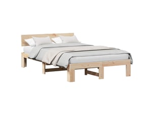 Lit 2 places 135x190 cm    coloris marron