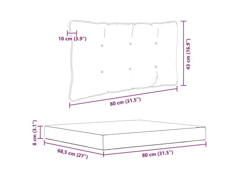 Coussin de canapé d'extérieur, coussin de chaise polyester beige 80 x 68,5 cm cf54025 - Conforama E