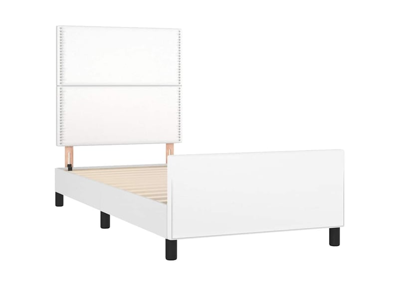 Lit simple- lit adulte -  cadre de lit sans matelas blanc 100x200 cm similicuir  - Conforama C
