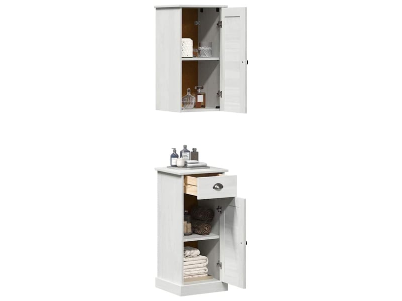 Armoire de salle de bain, cabinet de salle de bain vigo 2 pc blanc et blanc antique cf65137 - Conforama C