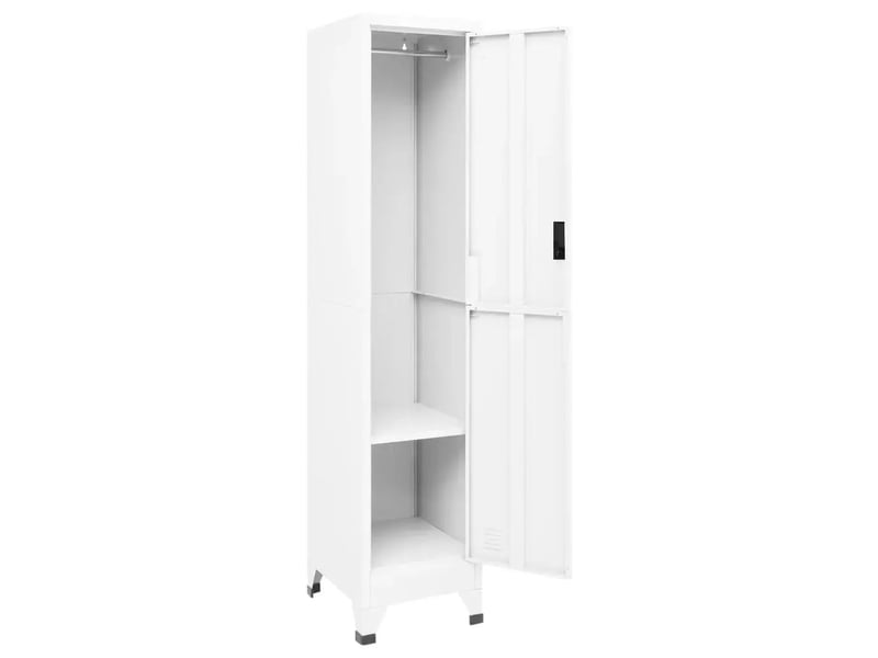  Armoire à casiers moderne design pour bureau 38 x 45 x 180 cm avec porte verrouillable ambiance épurée en acier blanc 02_0046990  - Conforama C